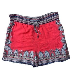 Anthropologie Hei Hei High Waisted Boho Colorful Coral Shorts